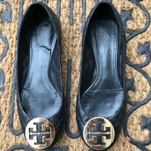 Tory Burch quilted Black Leather shoes